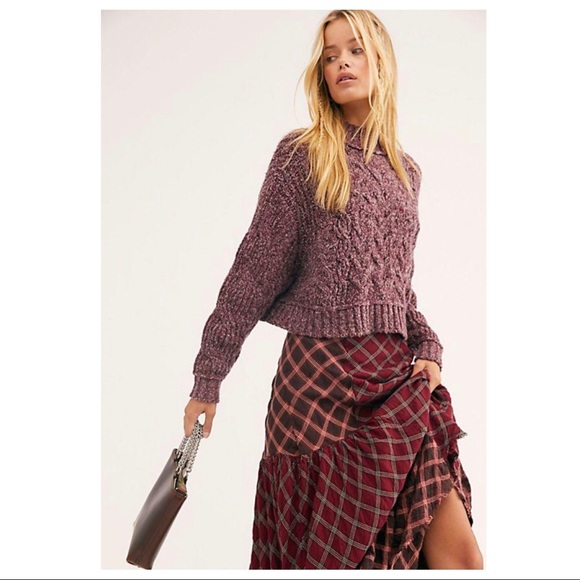 FREE PEOPLE BOHO PULLOVER CHUNKY KNIT SWEATER A2C - Picture 4 of 16